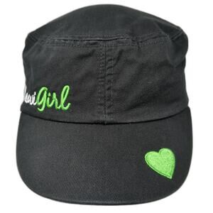 Kawi Girl Slideback Cadet Army Cap Black One Size Embroidered Kawasaki
